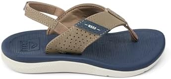 Reef ToddlerLittle Boys' Santa Ana Flip Flop, Super Soft and Supportive Footbed, Water Friendly, Backstrap, NavyKhaki, 9