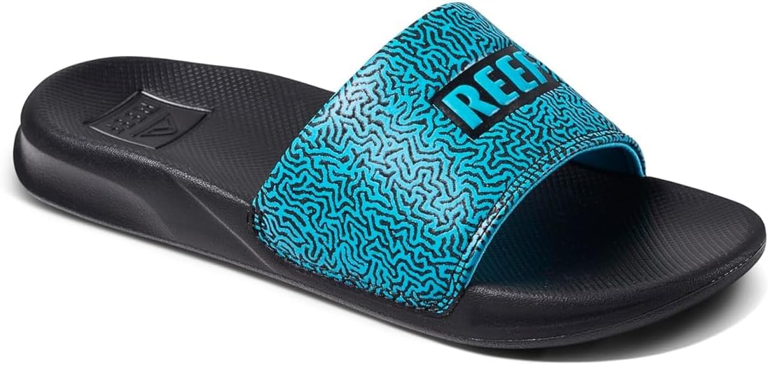 Reef Boys Kids One Slide Sandal Blue Coral