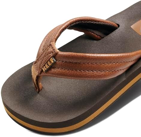 REEF Boys Kids Ahi Beach Flip Flop, Soft Cushion Footbed, Water Friendly Brown