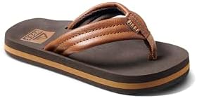 REEF Boys Kids Ahi Beach Flip Flop, Soft Cushion Footbed, Water Friendly Brown