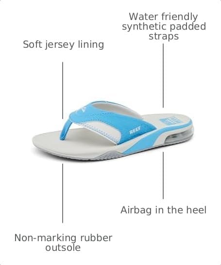 Reef Kids Fanning (Big Kid) Light GreyLight Blue
