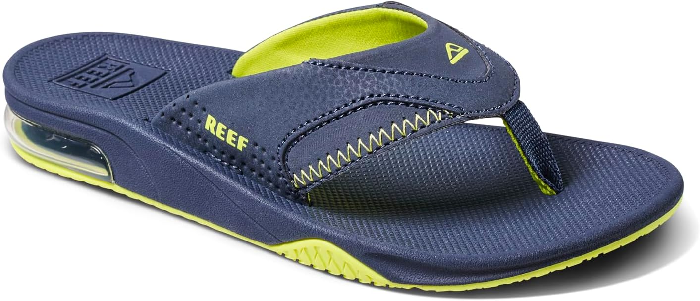 Reef Kids Fanning (Big Kid) Lime-navy