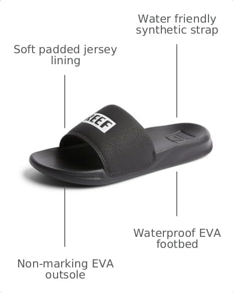 Reef Boys Kids One Slide Sandal Reef BlackWhite