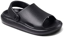 Reef ToddlerLittle Kid Rio Slide Sandal, Super Soft Molded EVA Footbed, Lightweight, Water Friendly, Backstrap, Black, 9