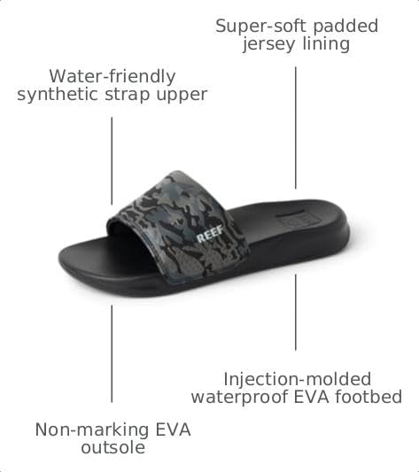 Reef Boys Kids One Slide Sandal BlackGrey Camo