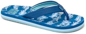 REEF Boys Kids Ahi Beach Flip Flop, Soft Cushion Footbed, Water Friendly Royal Sharks