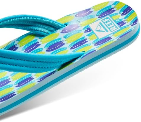 REEF Boys Kids Ahi Beach Flip Flop, Soft Cushion Footbed, Water Friendly Blue Fish