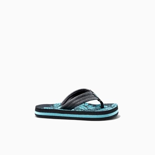 REEF Boys Kids Ahi Beach Flip Flop, Soft Cushion Footbed, Water Friendly Aquifer Palm