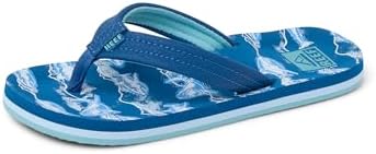 REEF Boys Kids Ahi Beach Flip Flop, Soft Cushion Footbed, Water Friendly Royal Sharks