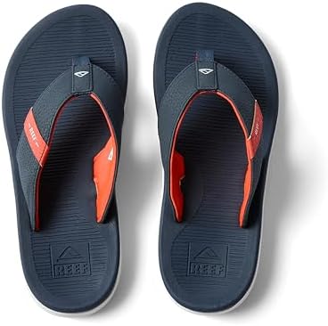 REEF Boys' Kids Santa Ana Navy-white-orange