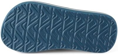 Reef ToddlerLittle Kid Ahi Beach Flip Flop, Soft Cushion Footbed, Water Friendly, Backstrap, BlueTan Palm, 9