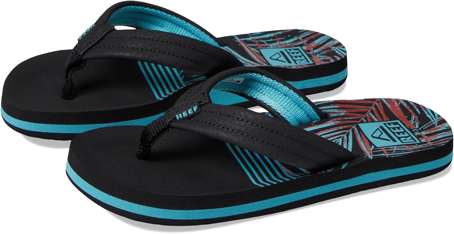 REEF Boys Kids Ahi Beach Flip Flop, Soft Cushion Footbed, Water Friendly Tropical Dream