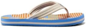 REEF Boys Kids Ahi Beach Flip Flop, Soft Cushion Footbed, Water Friendly Vintage Circle Stripe