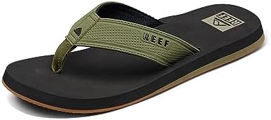 REEF Layback Men's Flip Flop Sandal, Arch Support, Water Friendly BlackOlive