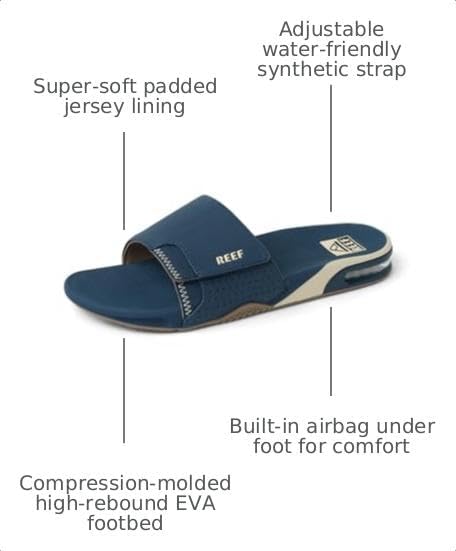REEF Mens Fanning Slide | Bottle Opener Sandal Navy