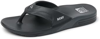 REEF Men's Sandals, Fanning H20 Black-silver