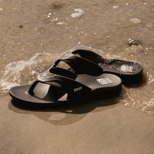 REEF Men's Sandals, Fanning H20 Black-silver