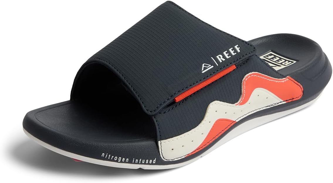 REEF Men's Cruiser Slide Sandal NavyWhiteOrange