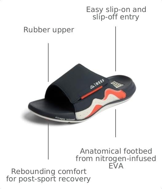 REEF Men's Cruiser Slide Sandal NavyWhiteOrange