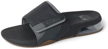 REEF Men's Sandals, Fanning + Slide Black-grey