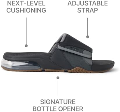 REEF Men's Sandals, Fanning + Slide Black-grey