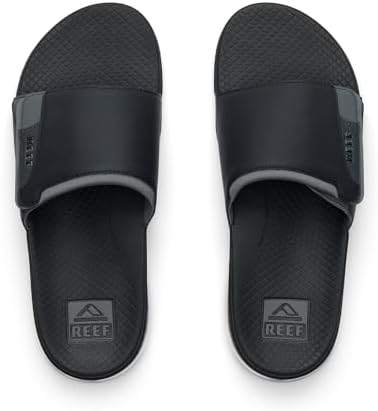 REEF Men's Sandals, Fanning + Slide Black-grey