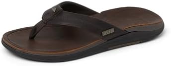 REEF Men's Sandals, Leather Offshore Dark Brown
