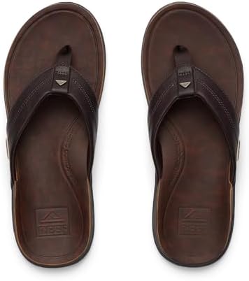 REEF Men's Sandals, Leather Offshore Dark Brown