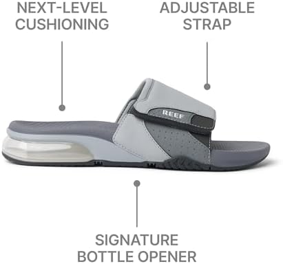 REEF Men's Sandals, Fanning + Slide Grey