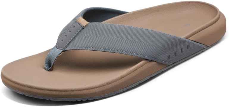 Reef Raglan Men's Flip Flop Sandal, Soft & Supportive Footbed, Water Friendly Straps FossilGrey