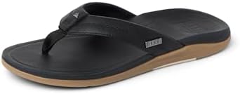 REEF Men's Sandals, Leather Offshore Black