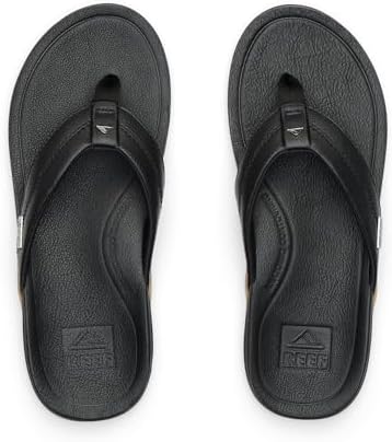 REEF Men's Sandals, Leather Offshore Black