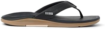 REEF Men's Sandals, Leather Offshore Black