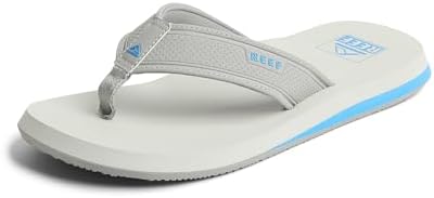 REEF Layback Men's Flip Flop Sandal, Arch Support, Water Friendly GreyBlue