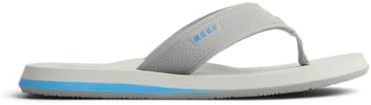 REEF Layback Men's Flip Flop Sandal, Arch Support, Water Friendly GreyBlue