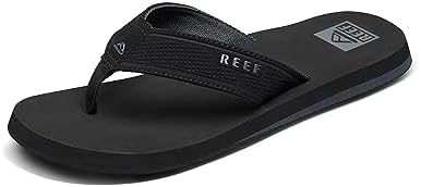 REEF Layback Men's Flip Flop Sandal, Arch Support, Water Friendly Black