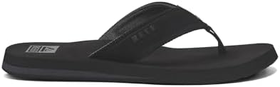 REEF Layback Men's Flip Flop Sandal, Arch Support, Water Friendly Black