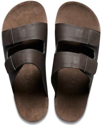 REEF Men's Ojai Two Bar Slide Sandal Brown Leather