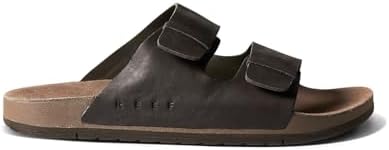 REEF Men's Ojai Two Bar Slide Sandal Brown Leather