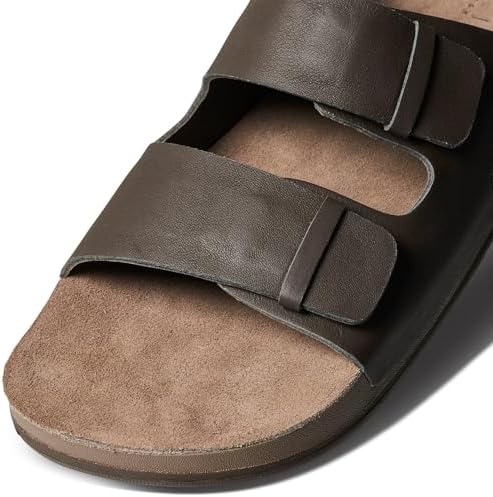 REEF Men's Ojai Two Bar Slide Sandal Brown Leather