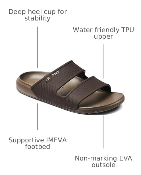 REEF Men's Oasis Double Up Waterproof Slides BrownTan