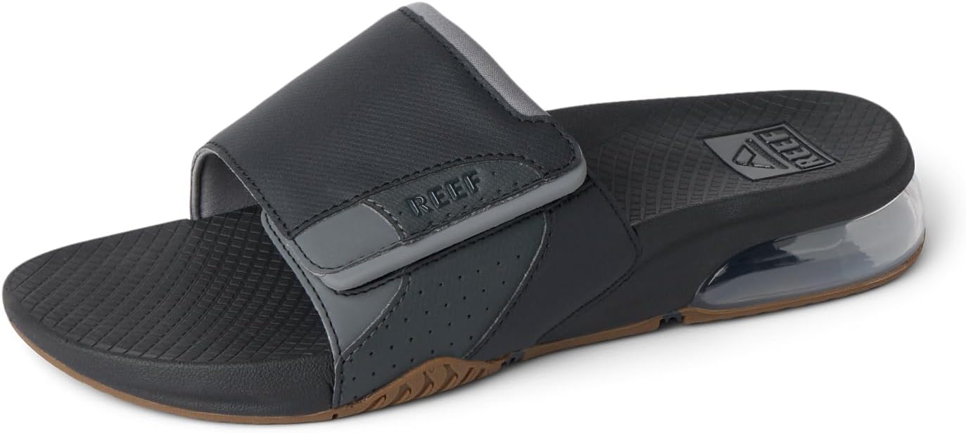 REEF Men's Sandals, Fanning + Slide Black-grey