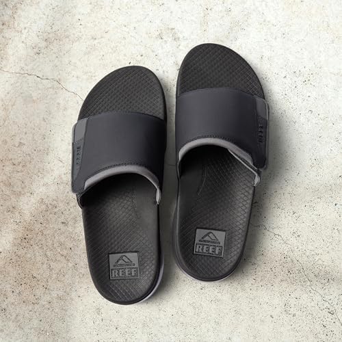 REEF Men's Sandals, Fanning + Slide Black-grey