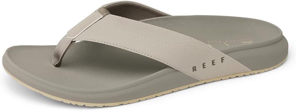 Reef Raglan Men's Flip Flop Sandal, Soft & Supportive Footbed, Water Friendly Straps Stone