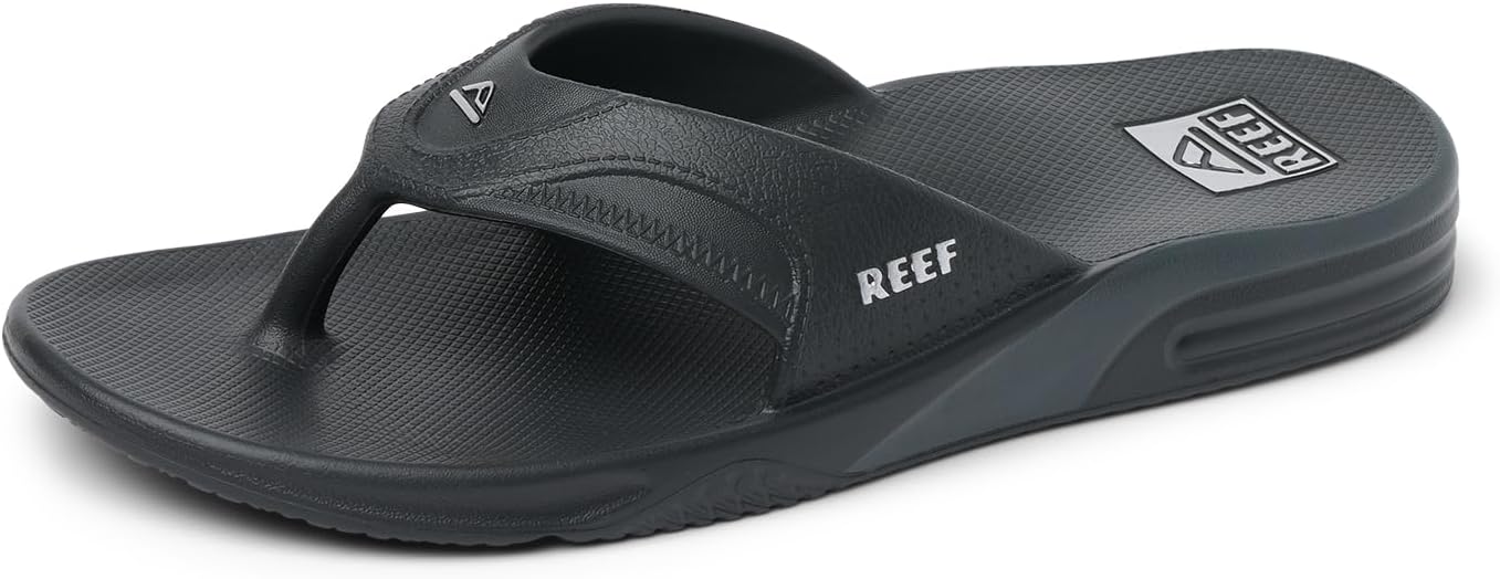 REEF Men's Sandals, Fanning H20 Black-silver