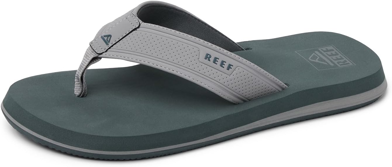 REEF Layback Men's Flip Flop Sandal, Arch Support, Water Friendly Grey