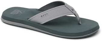REEF Layback Men's Flip Flop Sandal, Arch Support, Water Friendly Grey