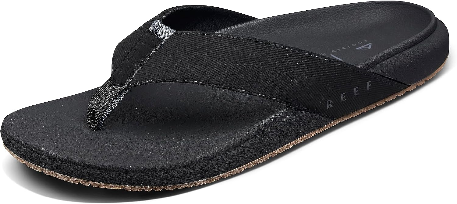 Reef Raglan Men's Flip Flop Sandal, Soft & Supportive Footbed, Water Friendly Straps BlackGum