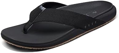 Reef Raglan Men's Flip Flop Sandal, Soft & Supportive Footbed, Water Friendly Straps BlackGum