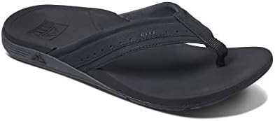 REEF Men's Sandals Ortho-Spring, Arch Support Flip Flops For Men Black